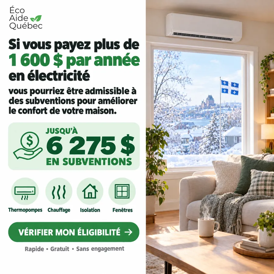 Publicité ÉcoAide Québec, Subventions énergétiques