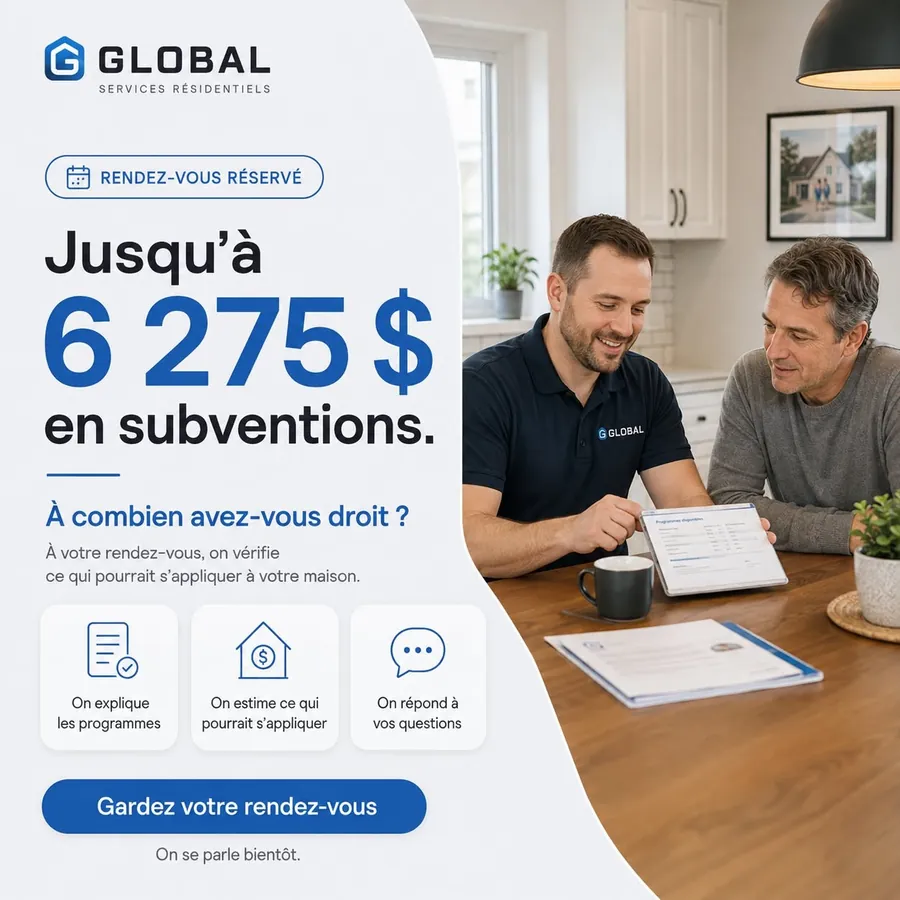 Publicité Global Services Résidentiels, Thermopompes