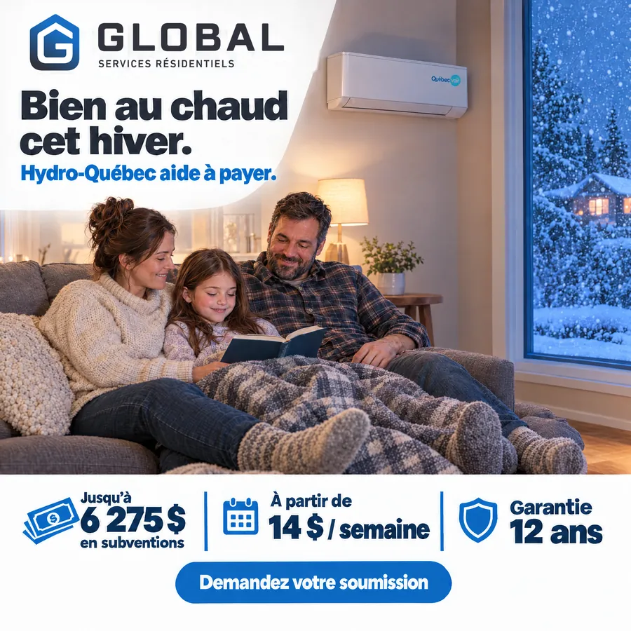 Publicité Global Services Résidentiels, Thermopompes