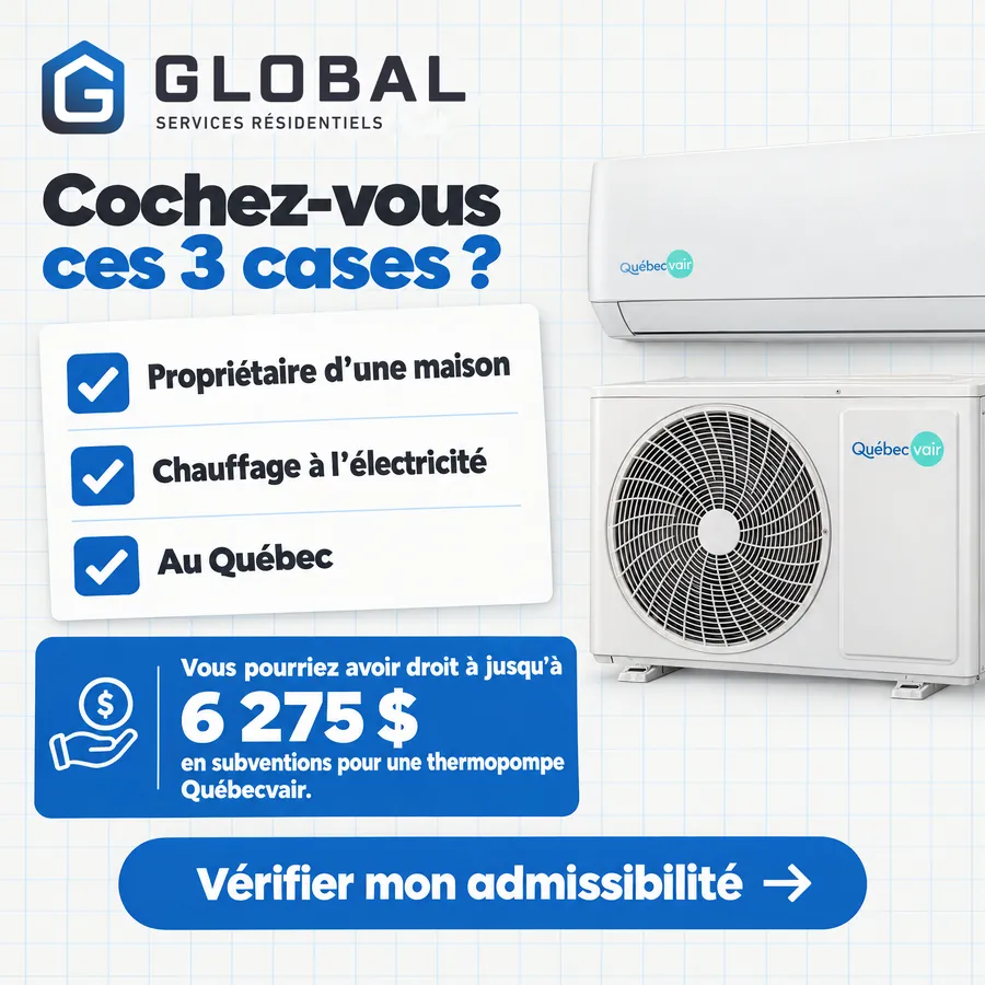 Publicité Global Services Résidentiels, Thermopompes