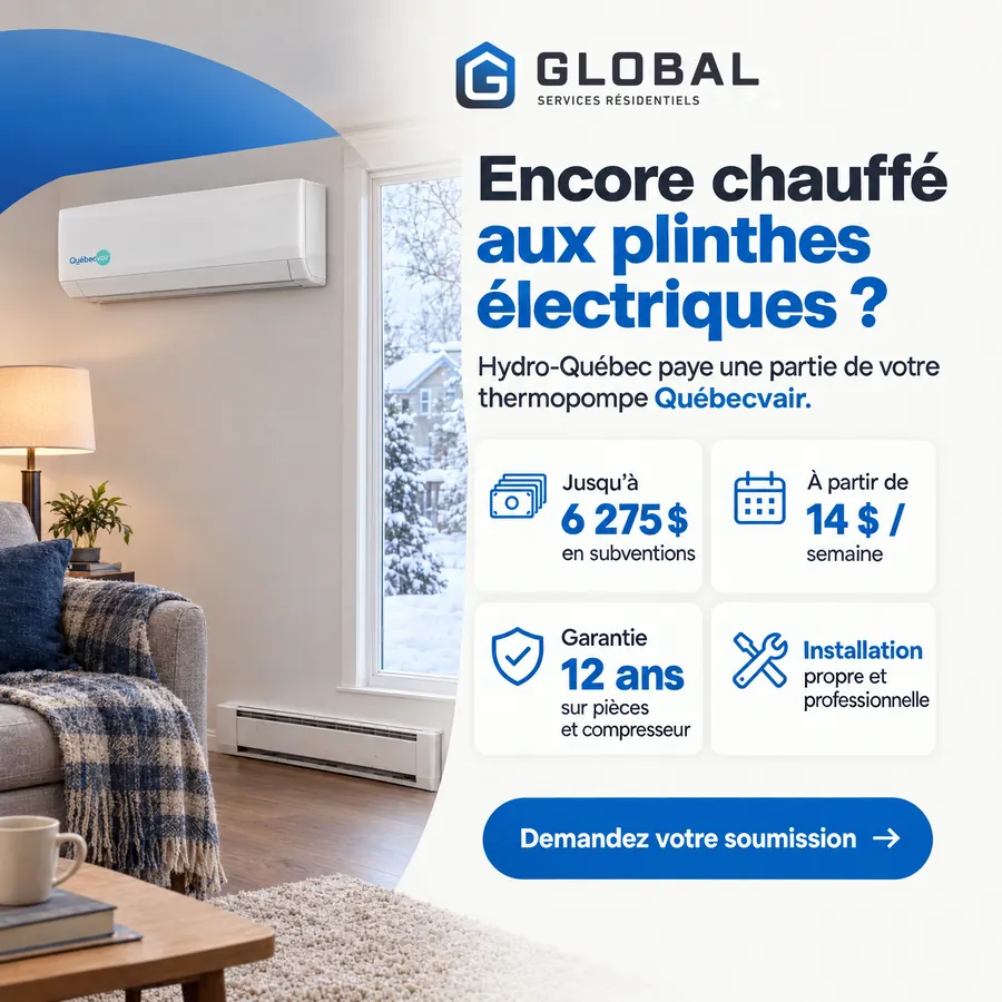 Publicité Global Services Résidentiels, Thermopompes