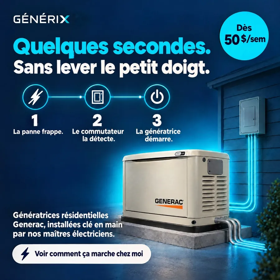 Publicité Groupe Générix, Génératrices et thermopompes