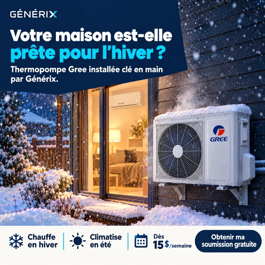 Publicité Groupe Générix, Génératrices et thermopompes
