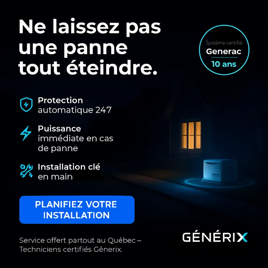 Publicité Groupe Générix, Génératrices et thermopompes