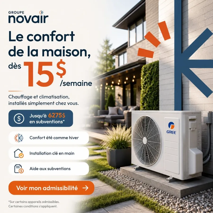 Publicité Groupe Novair, Thermopompes