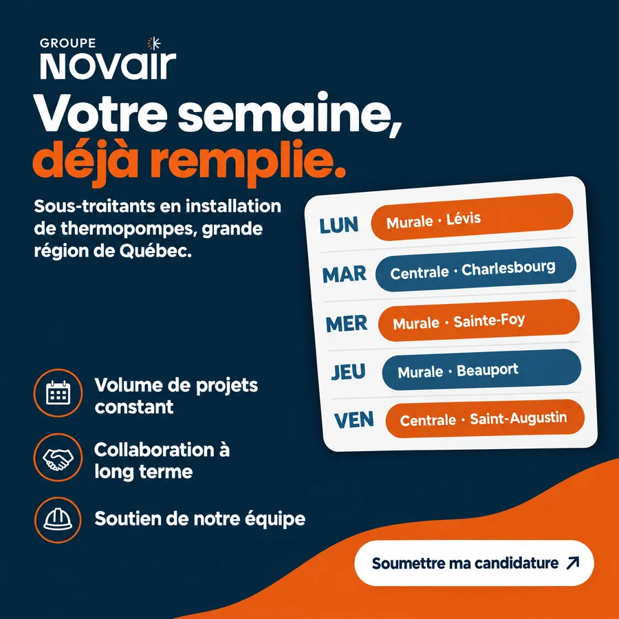 Publicité Groupe Novair, Recrutement d'installateurs