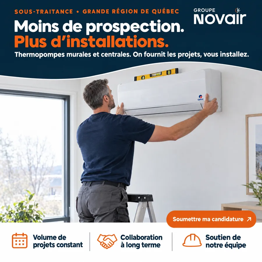 Publicité Groupe Novair, Recrutement d'installateurs