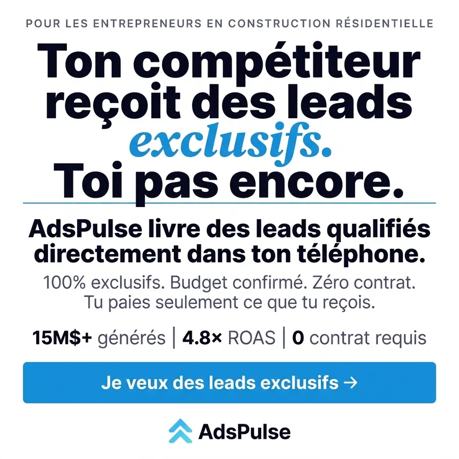 Publicité AdsPulse, Entrepreneurs en rénovation