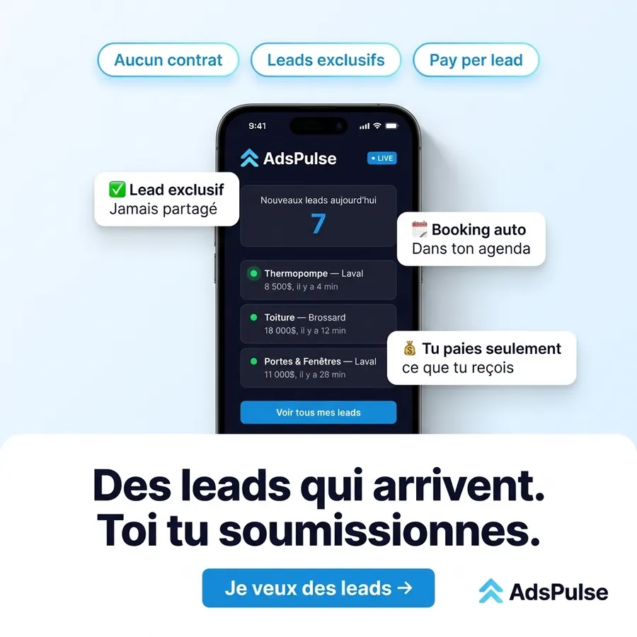 Publicité AdsPulse, Entrepreneurs en rénovation